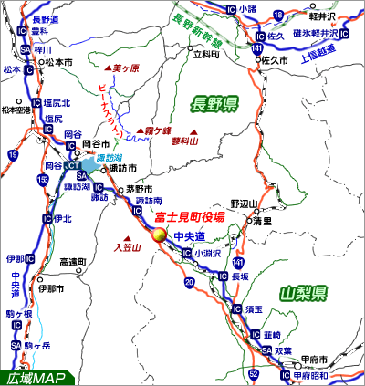 富士見町の広域地図